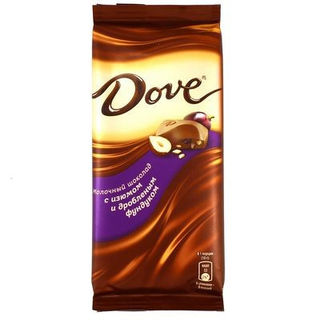 Шоколад Dove молочный фундук/изюм 90г